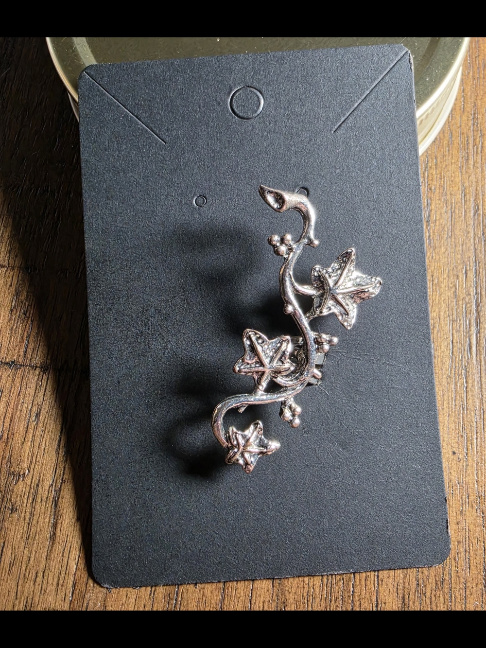 Amazon Silver-Tone Floral Vine Ear Cuff Earrings